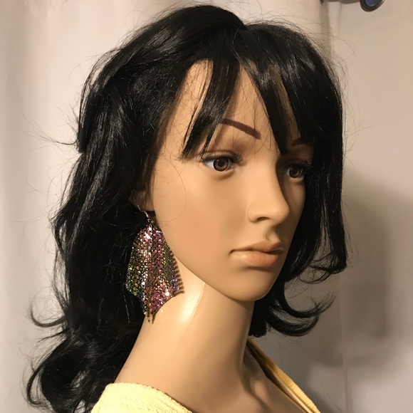 NEW Maxi Bling Statement Ombré Drop Earrings - Picture 4 of 8